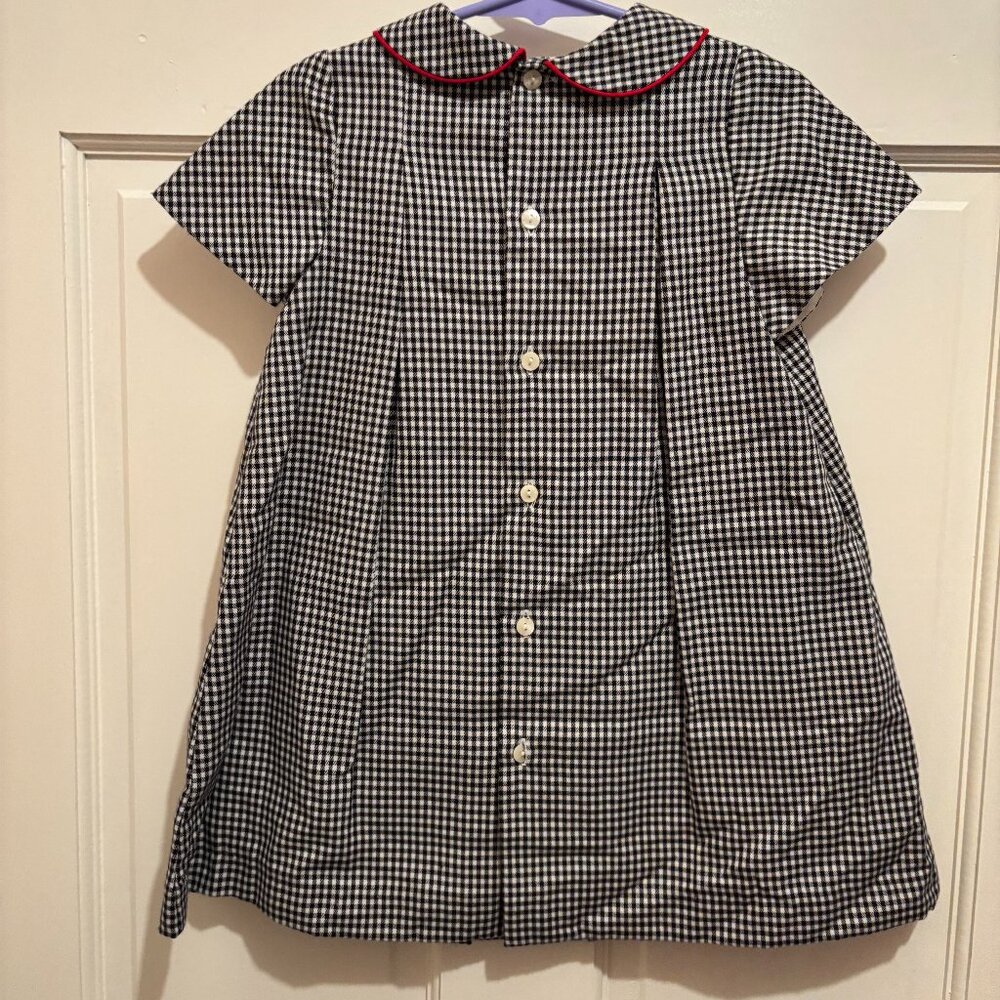 Houndstooth 2T Luli & Me dress with red piping - Picture 4 of 6
